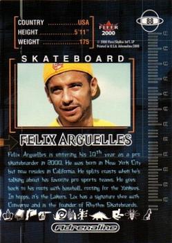 2000 Fleer Adrenaline - Gold #88 Felix Arguelles Back
